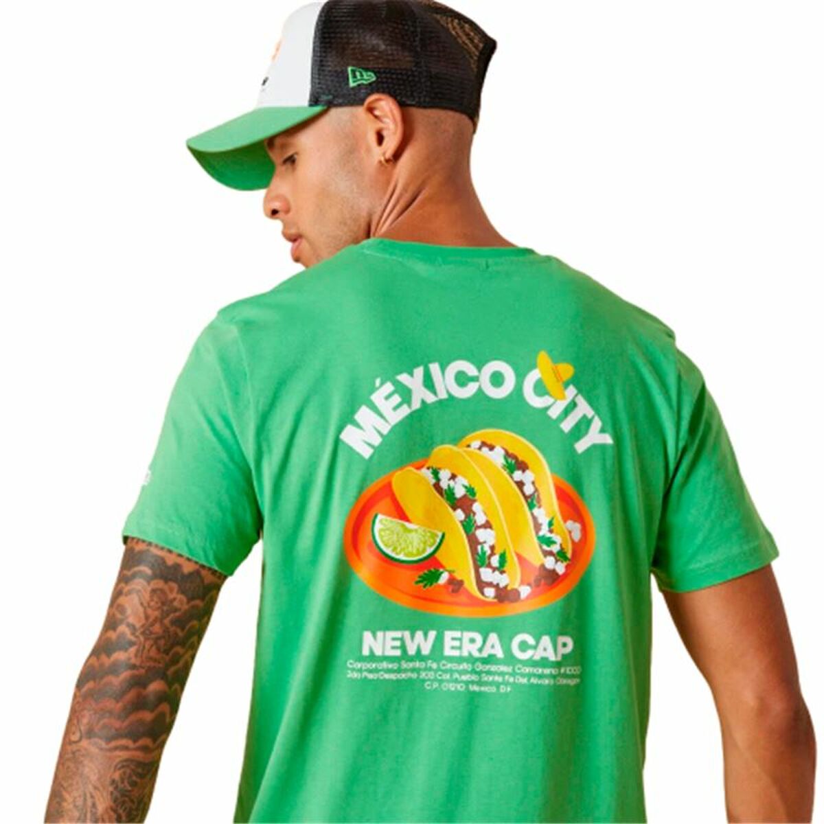 Maglia Sportiva a Maniche Corte New Era Tacos Food  Verde Chiaro