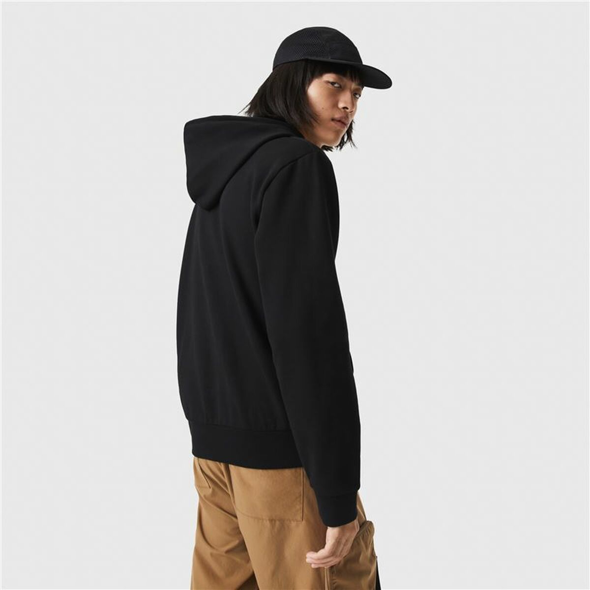 Felpa con Cappuccio Uomo Lacoste Nero