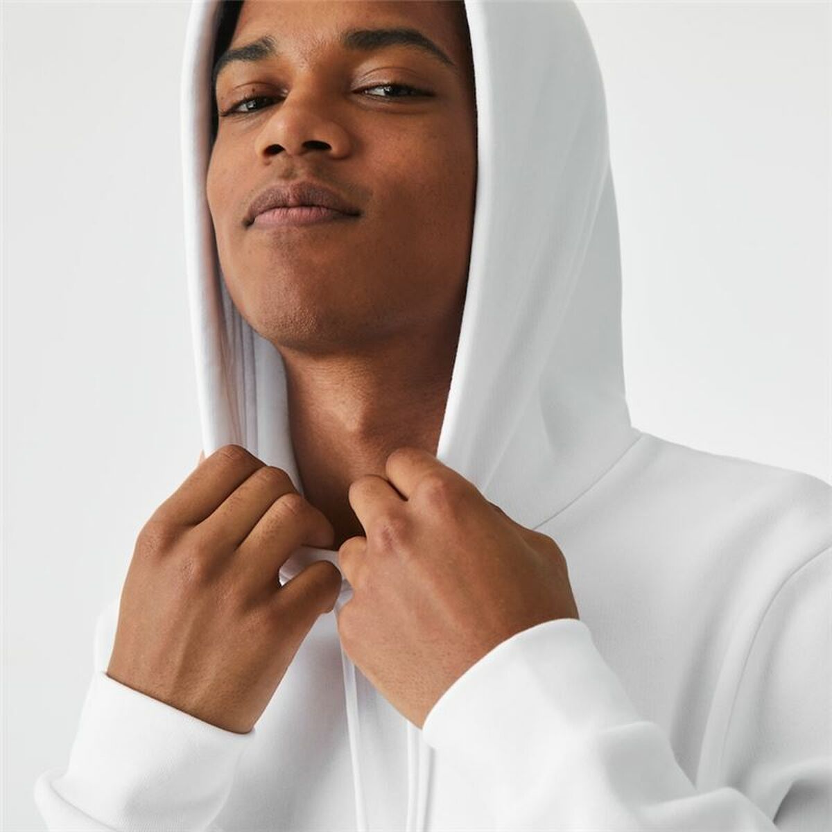 Felpa con Cappuccio Uomo Lacoste Sweatshirt Bianco