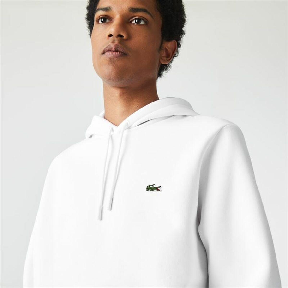 Felpa con Cappuccio Uomo Lacoste Sweatshirt Bianco