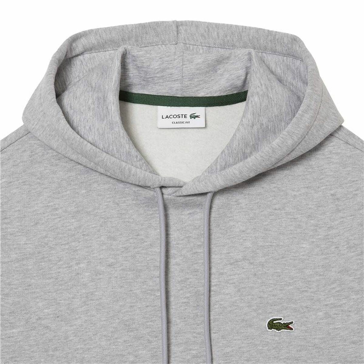 Felpa con Cappuccio Uomo Lacoste Ecologico Grigio chiaro