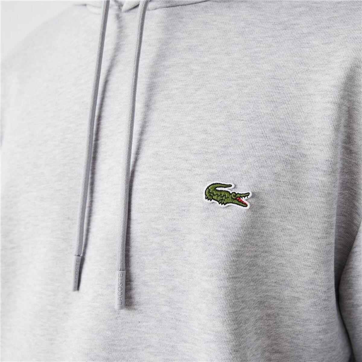 Felpa con Cappuccio Uomo Lacoste Ecologico Grigio chiaro