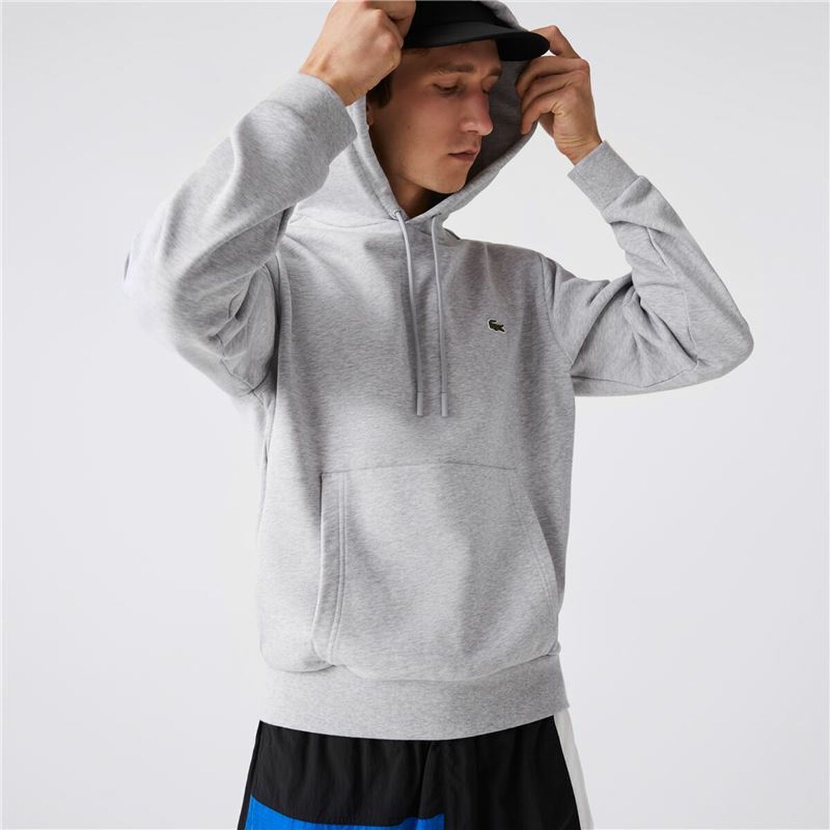 Felpa con Cappuccio Uomo Lacoste Ecologico Grigio chiaro