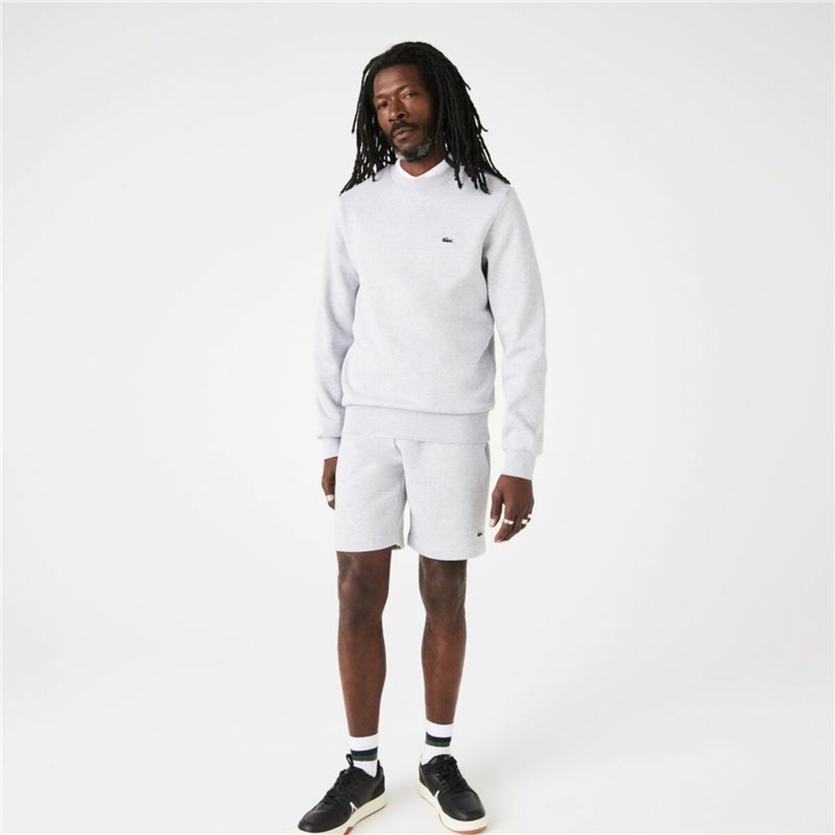 Felpa senza Cappuccio Uomo Lacoste Grigio chiaro