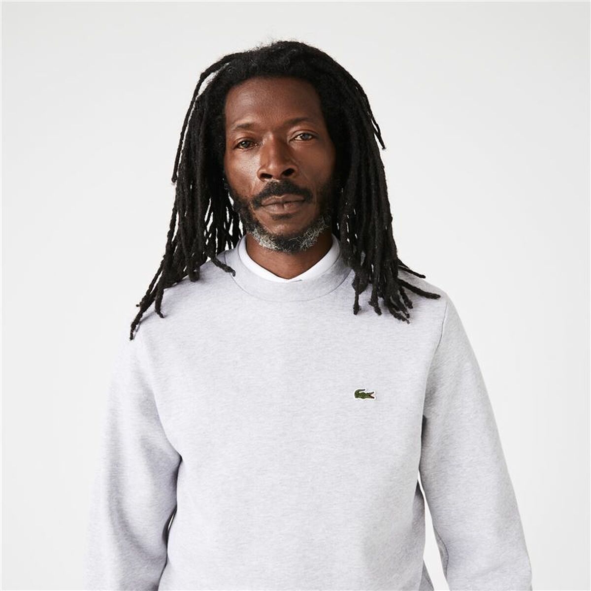 Felpa senza Cappuccio Uomo Lacoste Grigio chiaro