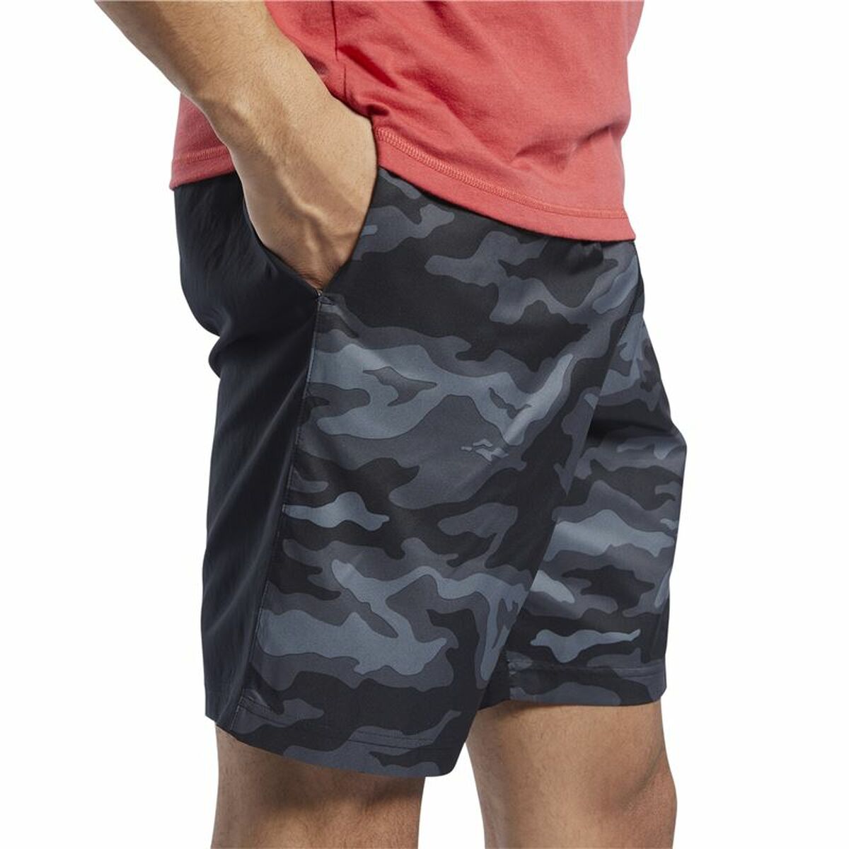 Pantaloni Corti Sportivi da Uomo Reebok Workout Ready Graphic Nero