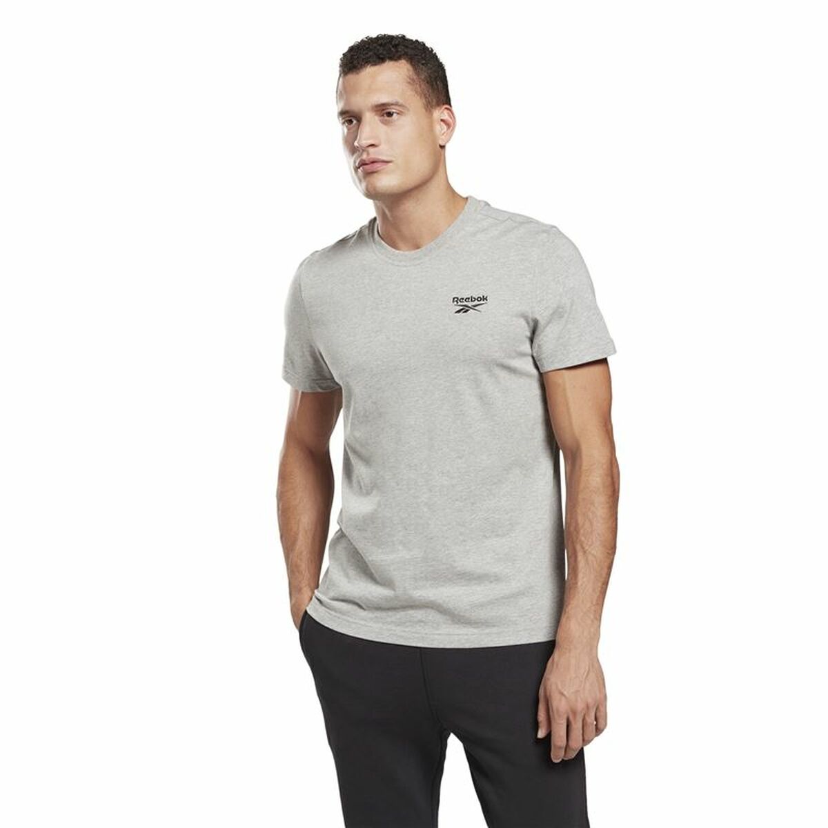 Maglia a Maniche Corte Uomo Reebok Identity Grigio