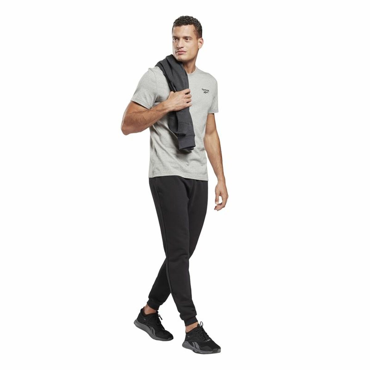 Maglia a Maniche Corte Uomo Reebok Identity Grigio
