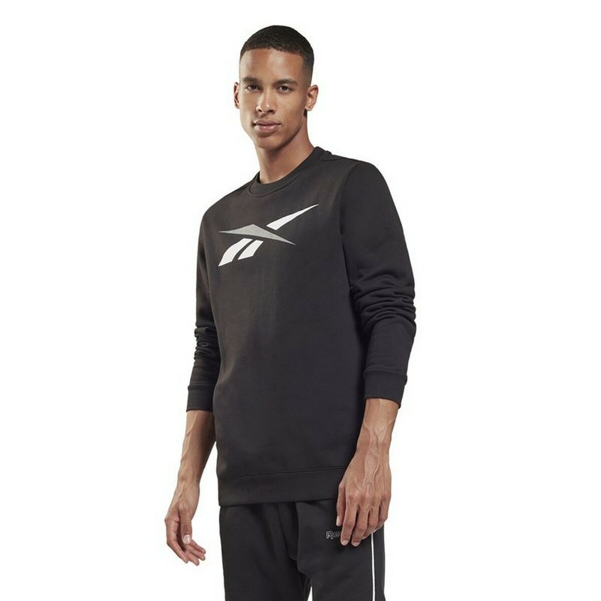 Felpa senza Cappuccio Uomo Reebok Essentials Vector Nero