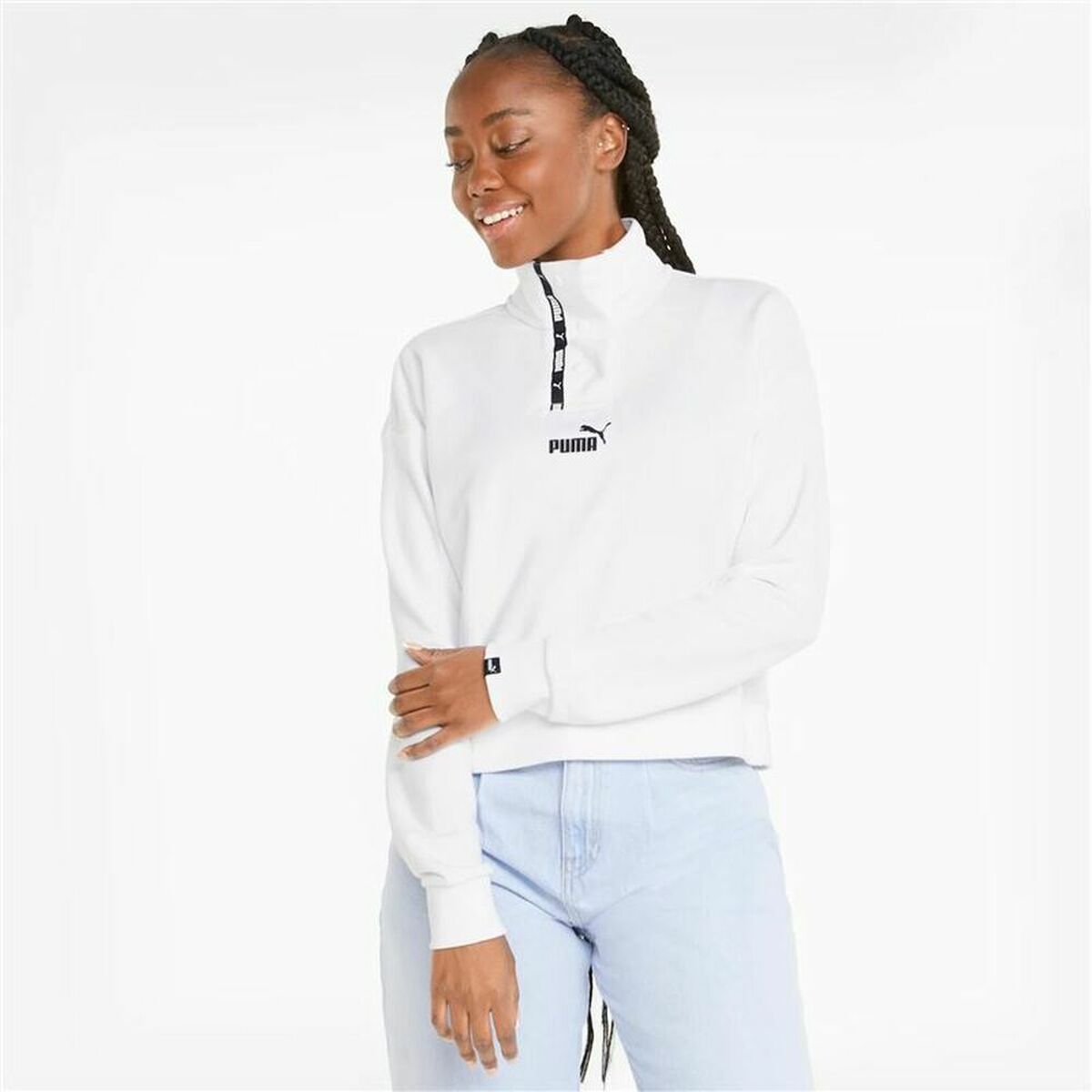 Felpa senza Cappuccio Donna Puma Tape Half-Placket W