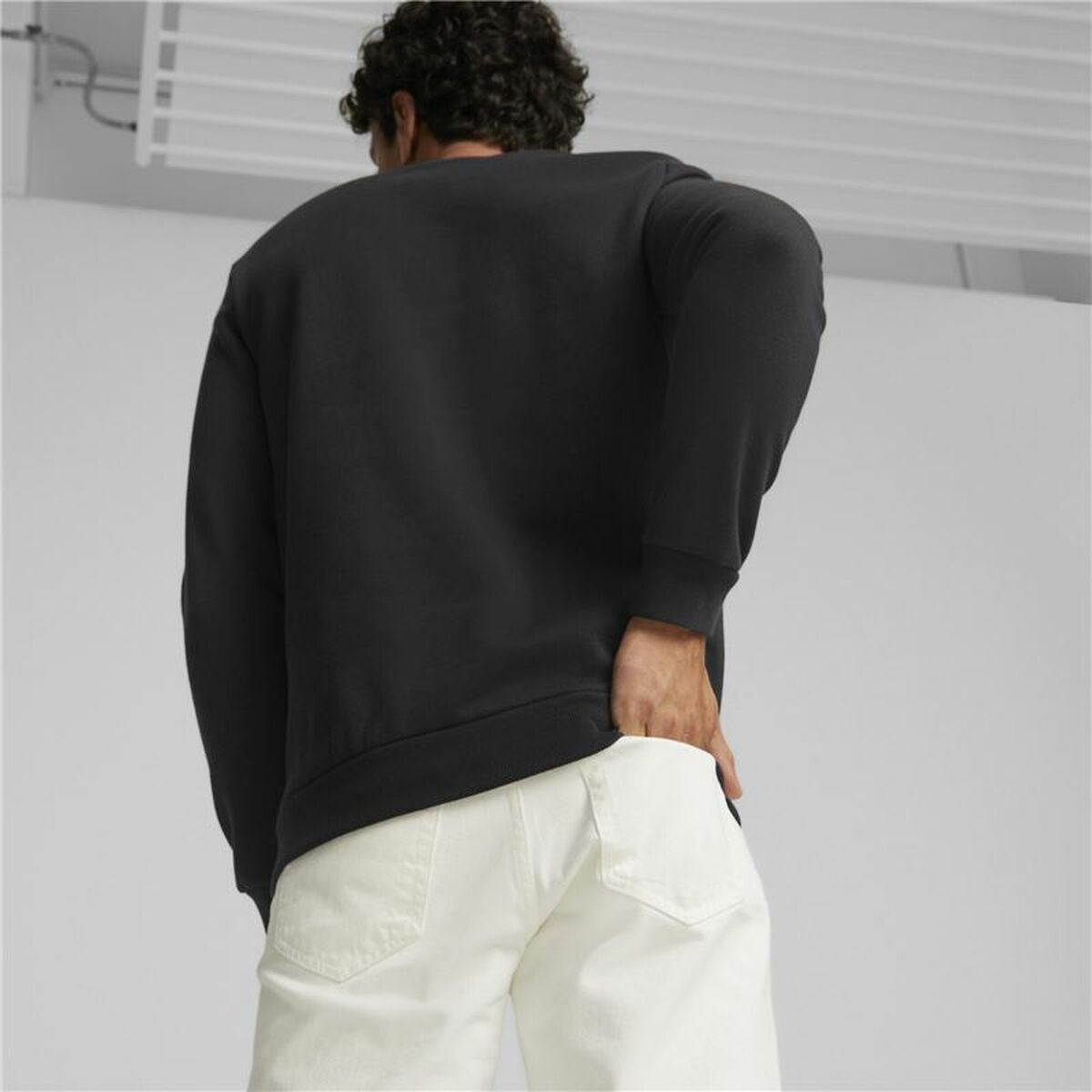 Felpa senza Cappuccio Uomo Puma Essentials Nero