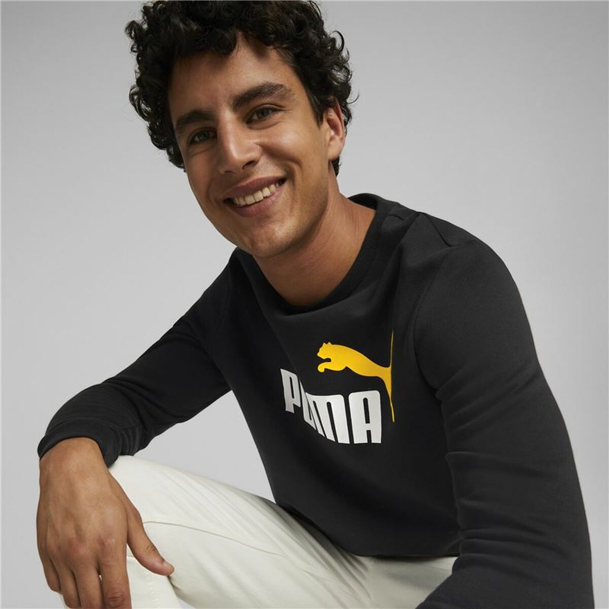 Felpa senza Cappuccio Uomo Puma Essentials Nero
