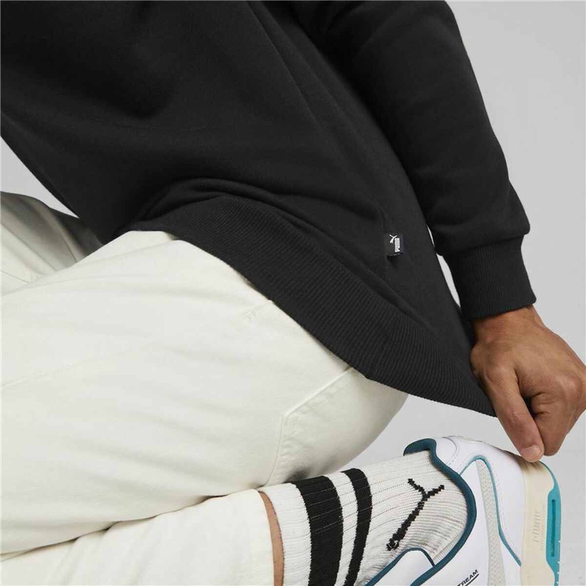 Felpa senza Cappuccio Uomo Puma Essentials Nero