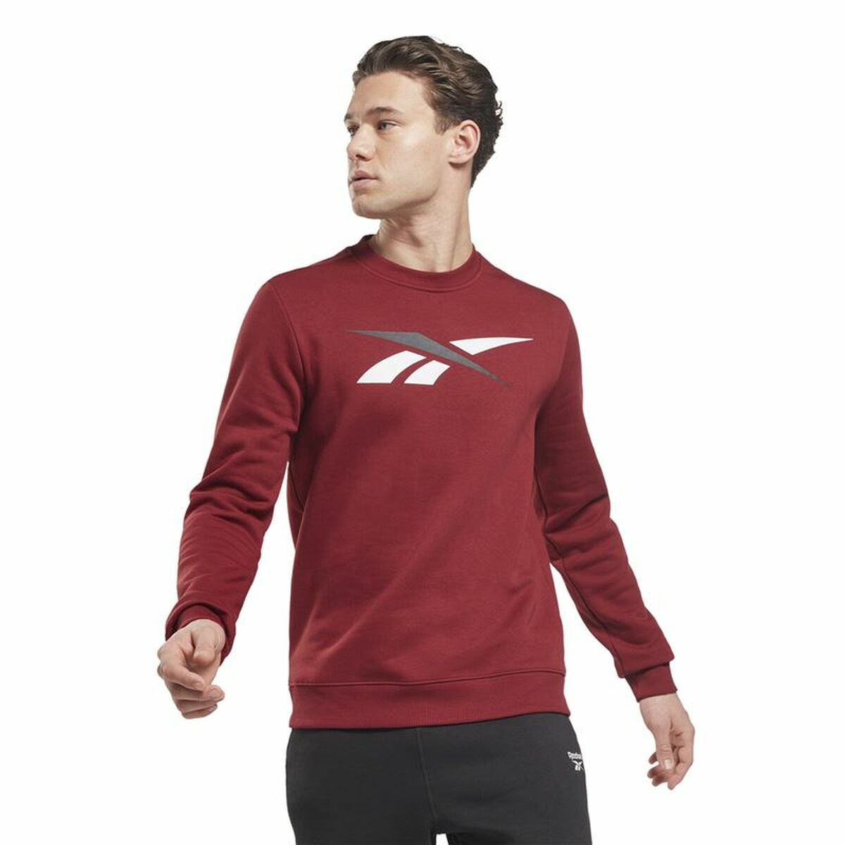 Felpa senza Cappuccio Uomo Reebok Vector Crew Rosso Granato Marrone