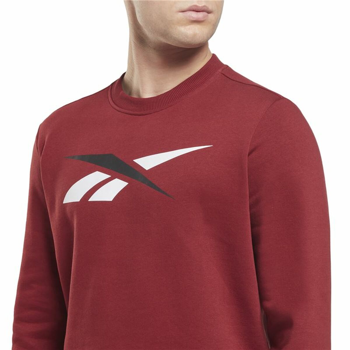 Felpa senza Cappuccio Uomo Reebok Vector Crew Rosso Granato Marrone