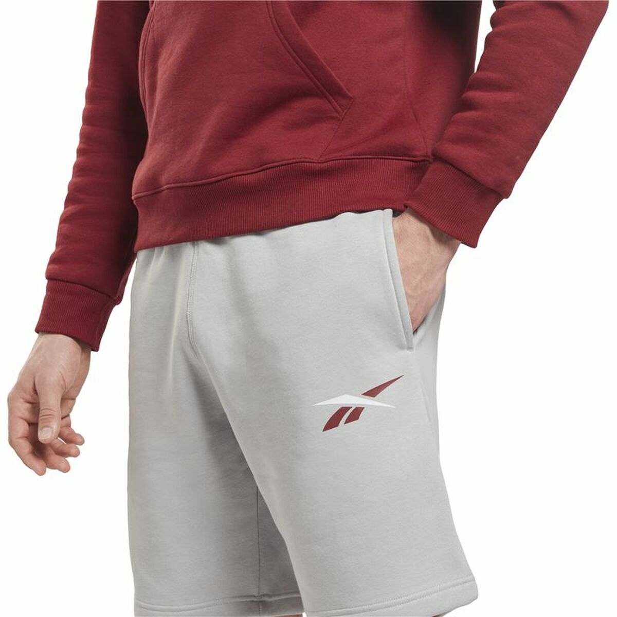 Pantaloni Corti Sportivi da Uomo Reebok Essentials French Terry Grigio