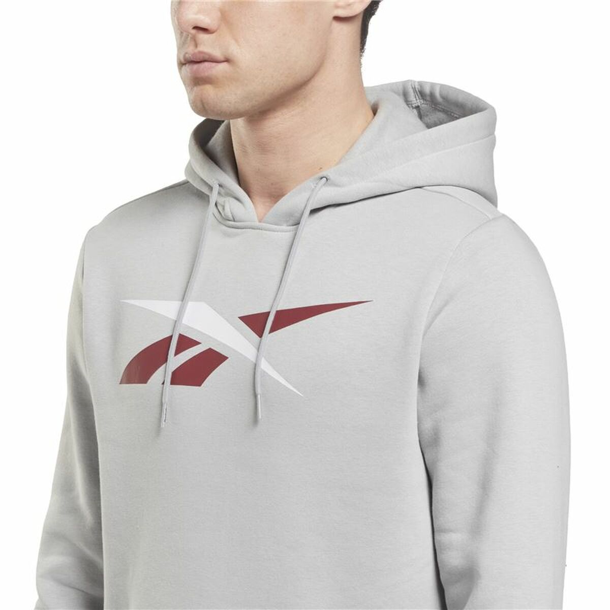 Felpa con Cappuccio Uomo Reebok Essentials Vector Grigio