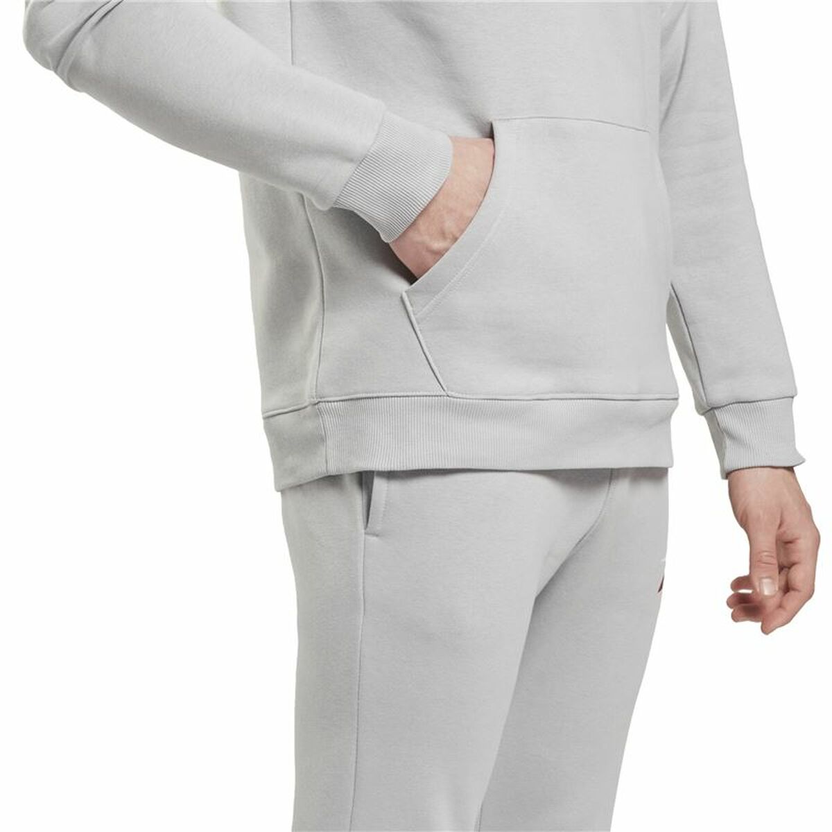 Felpa con Cappuccio Uomo Reebok Essentials Vector Grigio