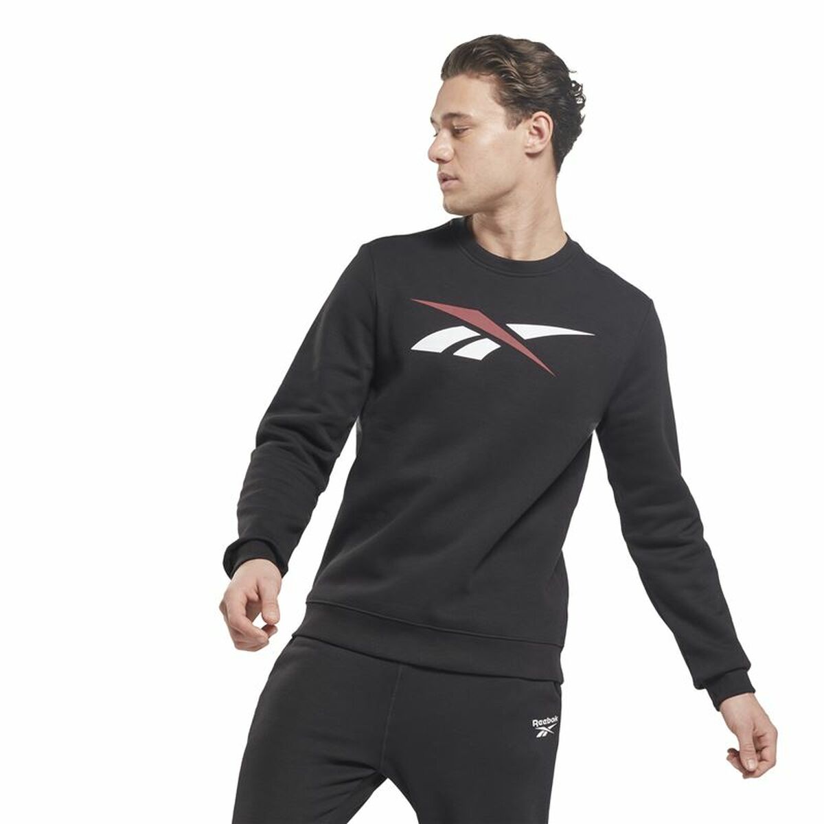 Felpa senza Cappuccio Uomo Reebok Essentials Vector Nero