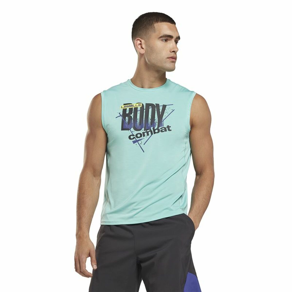 Maglia Smanicata da Uomo Reebok Les Mills® Bodypump® Activchill Azzurro