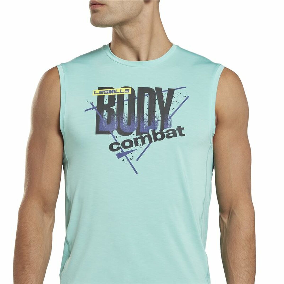 Maglia Smanicata da Uomo Reebok Les Mills® Bodypump® Activchill Azzurro
