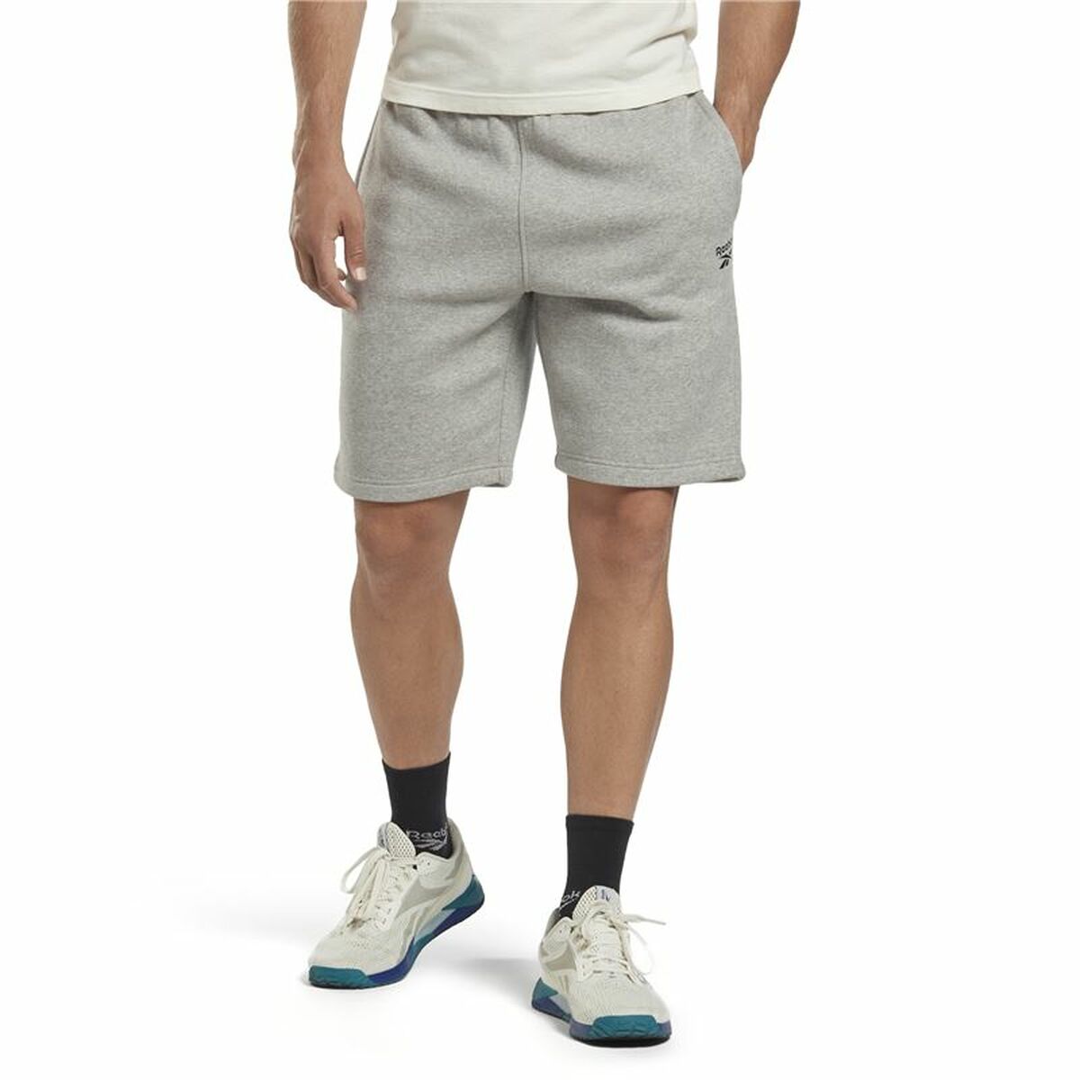Pantaloni Corti Sportivi da Uomo Reebok Identity Fleece Grigio