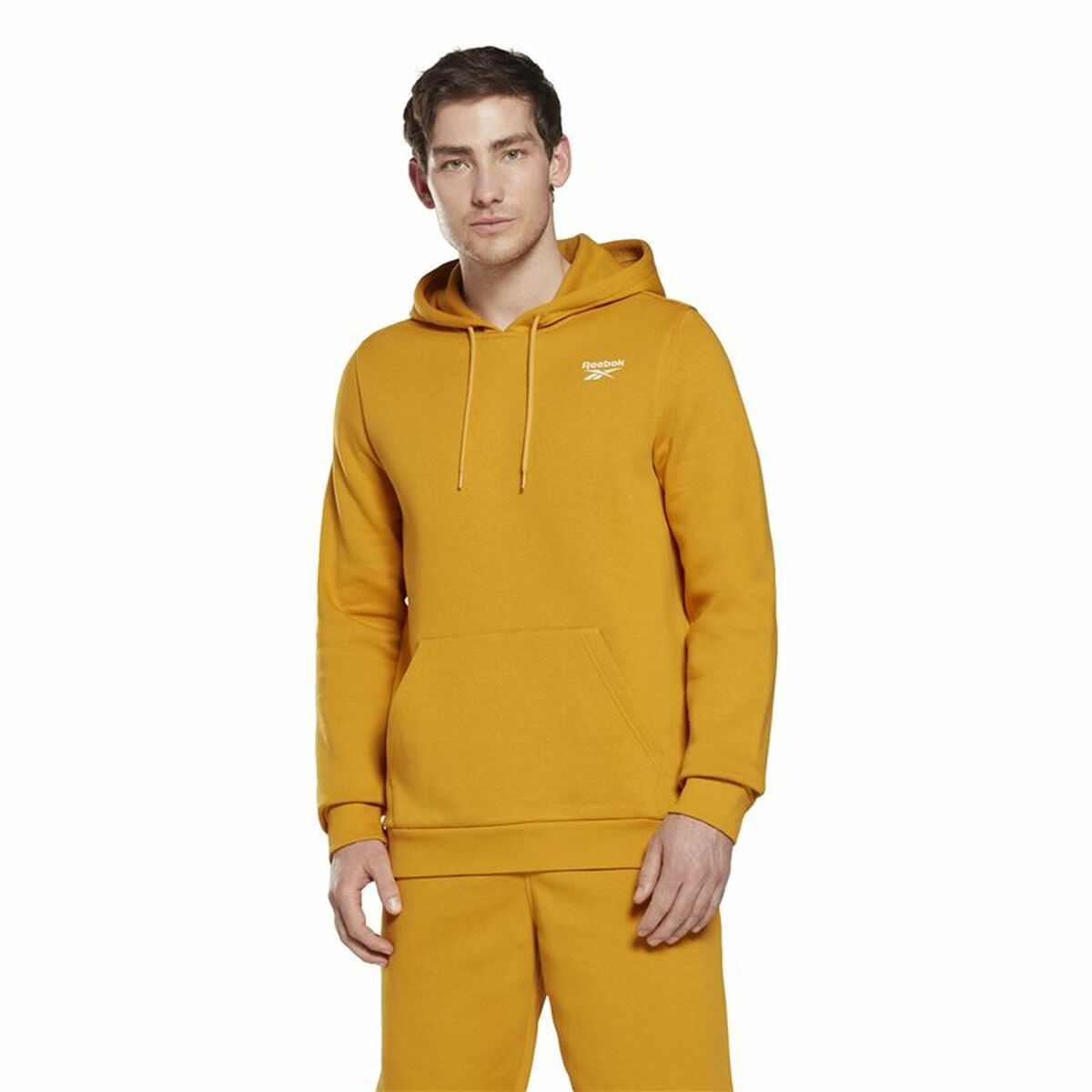 Felpa con Cappuccio Uomo Reebok Identity Ocra