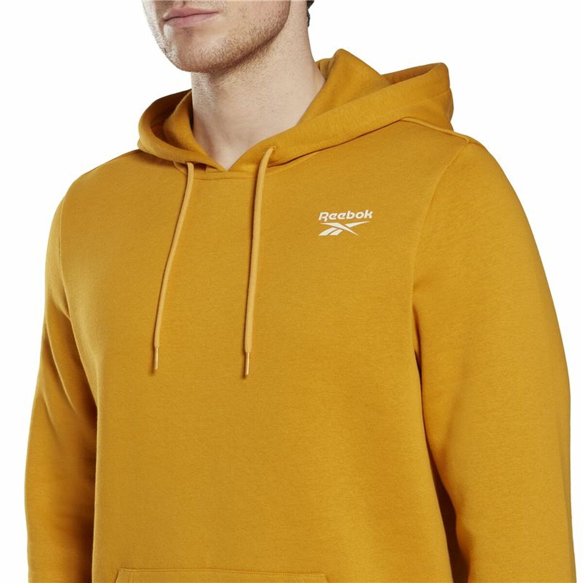 Felpa con Cappuccio Uomo Reebok Identity Ocra