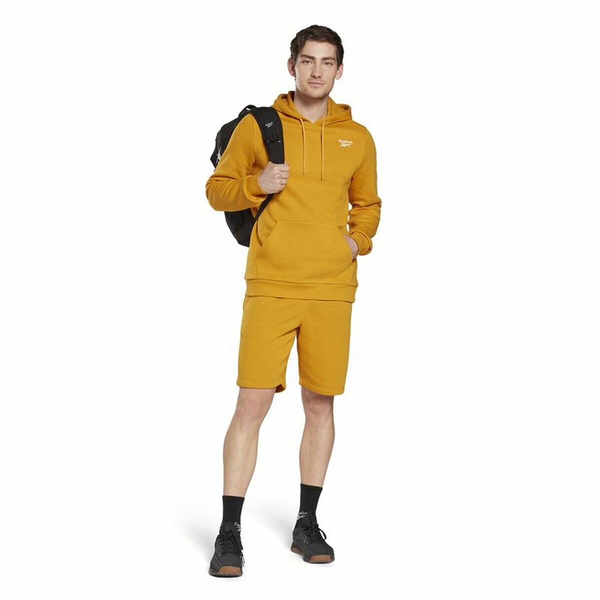 Felpa con Cappuccio Uomo Reebok Identity Ocra