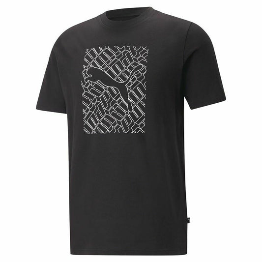 Maglia a Maniche Corte Uomo Puma  Graphics Cat Black