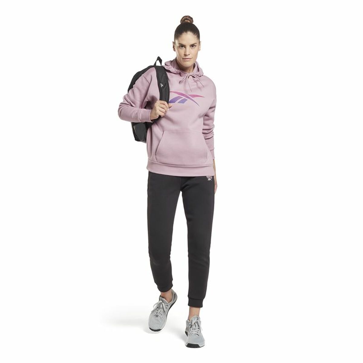 Felpa con Cappuccio Donna Reebok  Vector Graphic  Multicolore