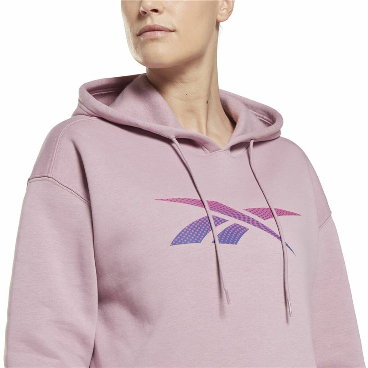 Felpa con Cappuccio Donna Reebok  Vector Graphic  Multicolore