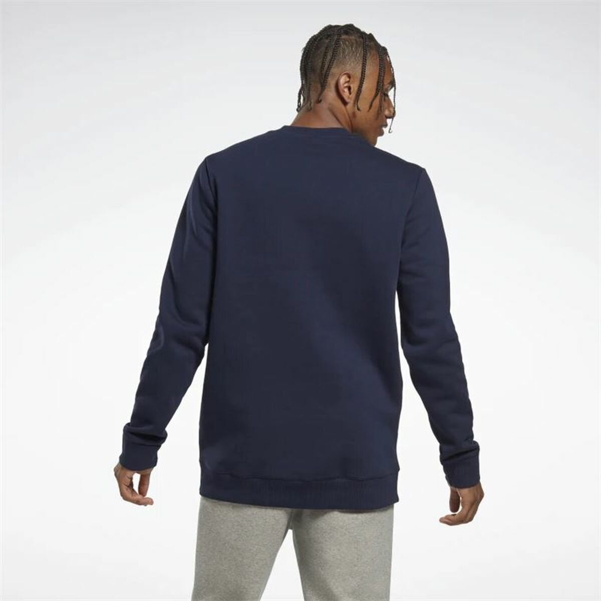 Felpa senza Cappuccio Uomo Reebok Identity Fleece Crew Blu scuro