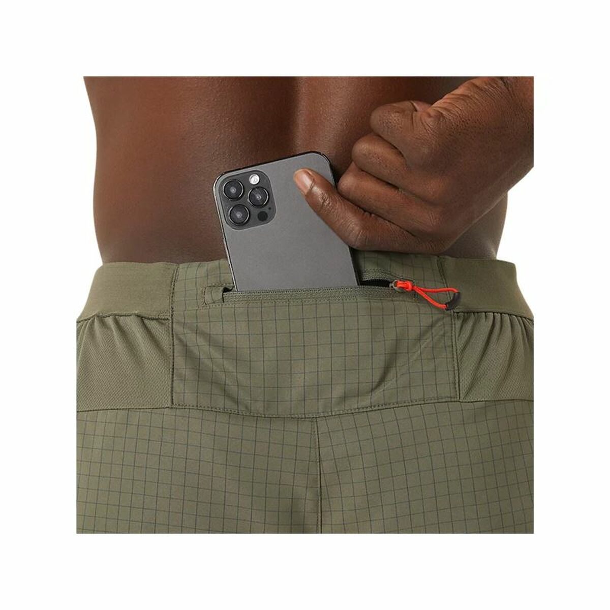 Pantaloni Corti Sportivi da Uomo Asics Fujitrail Logo Oliva