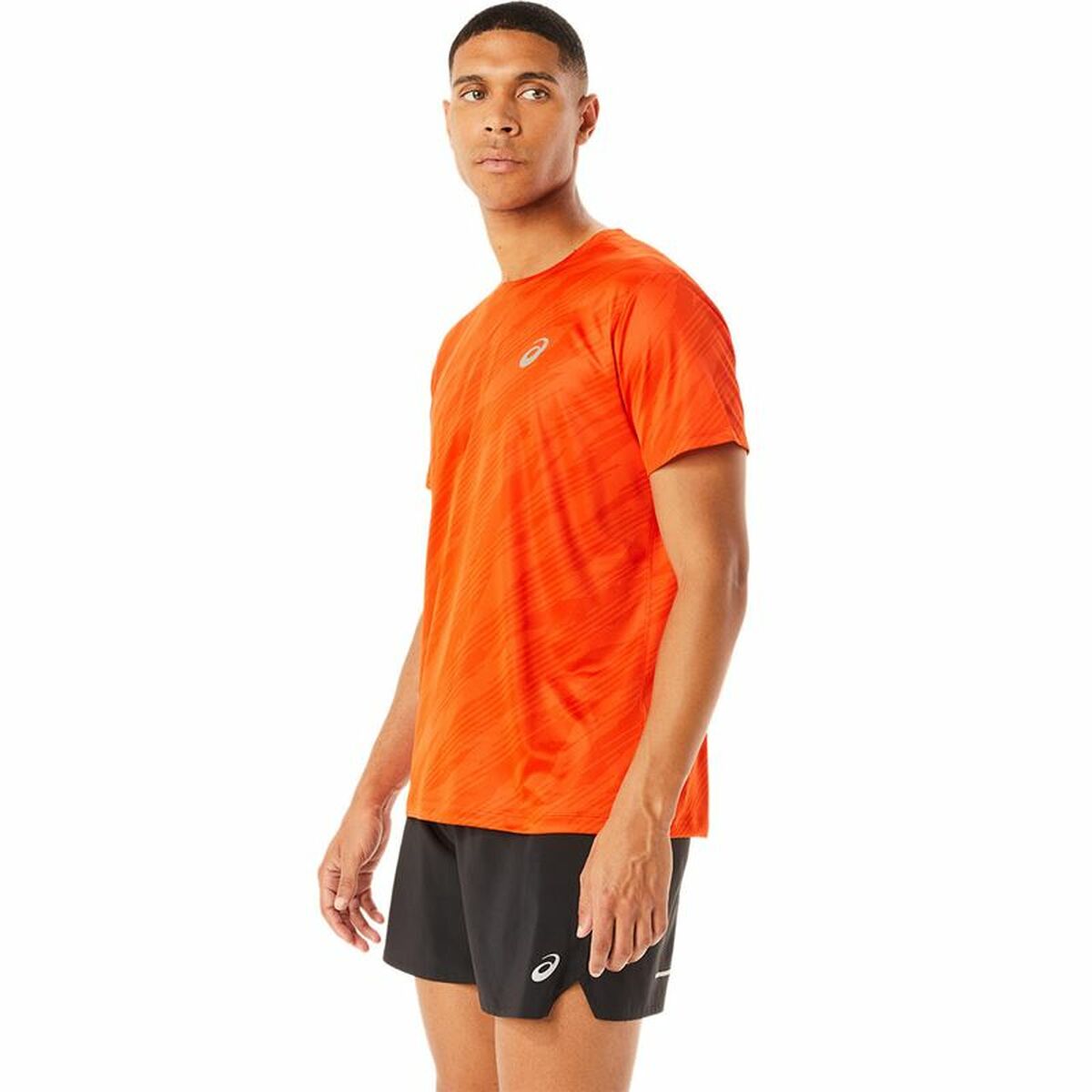 Maglia a Maniche Corte Uomo Asics Core All Over Print Arancio