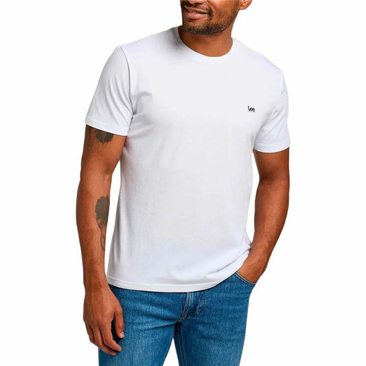 Maglia a Maniche Corte Uomo Lee Patch Logo Bianco