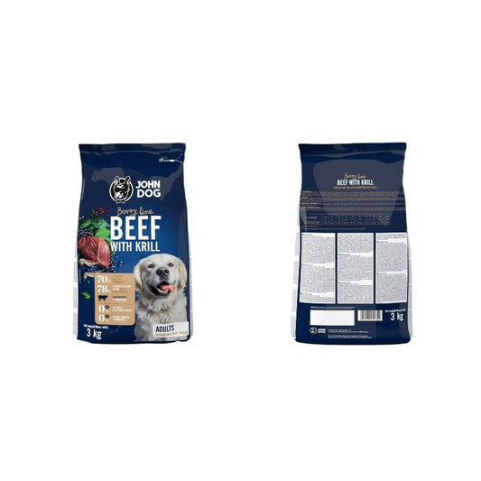 Io penso John Dog Berry buey with krill Adulto Carne di vitello 3 Kg