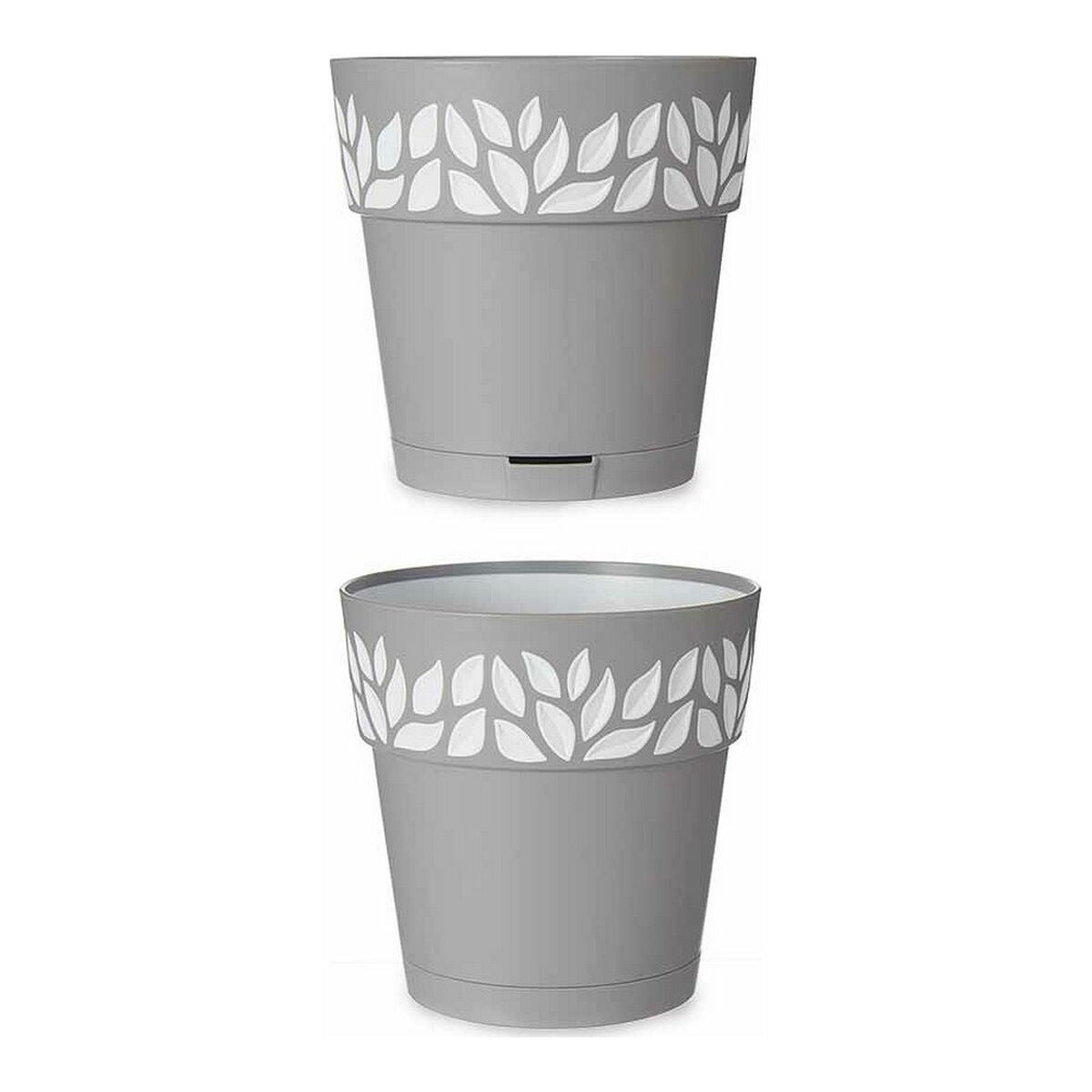 Vaso Autoirrigante Stefanplast Grigio Bianco Plastica 15 x 15 x 15 cm
