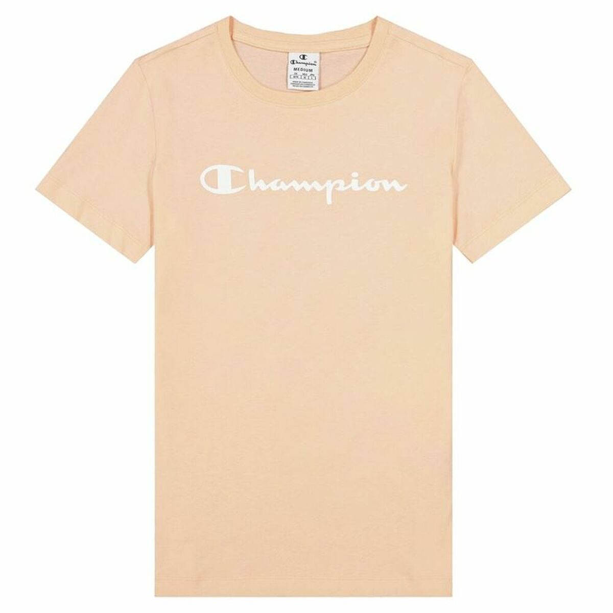 Maglia a Maniche Corte Donna Champion Big Script Logo Rosa