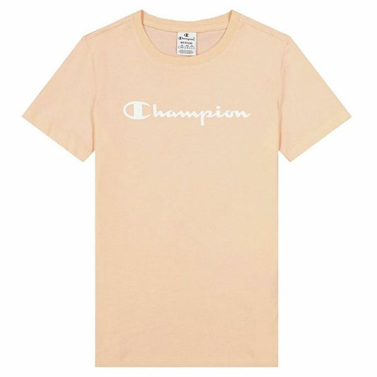 Maglia a Maniche Corte Donna Champion Big Script Logo Rosa