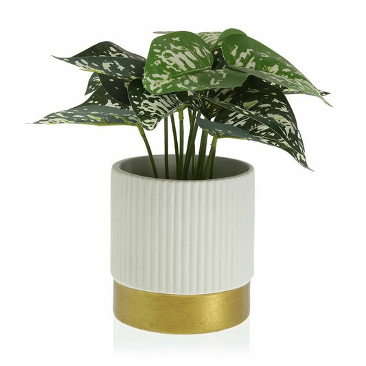 Vaso Versa Bianco Ceramica Plastica Quadrato 13,5 x 14 x 13,5 cm