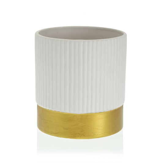 Vaso Versa Bianco Ceramica Plastica Quadrato 16 x 17 x 16 cm