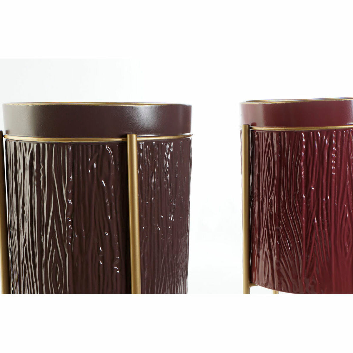 Vaso DKD Home Decor 30 x 30 x 53,5 cm Dorato Metallo Rosso Granato Marrone scuro (2 Unità)