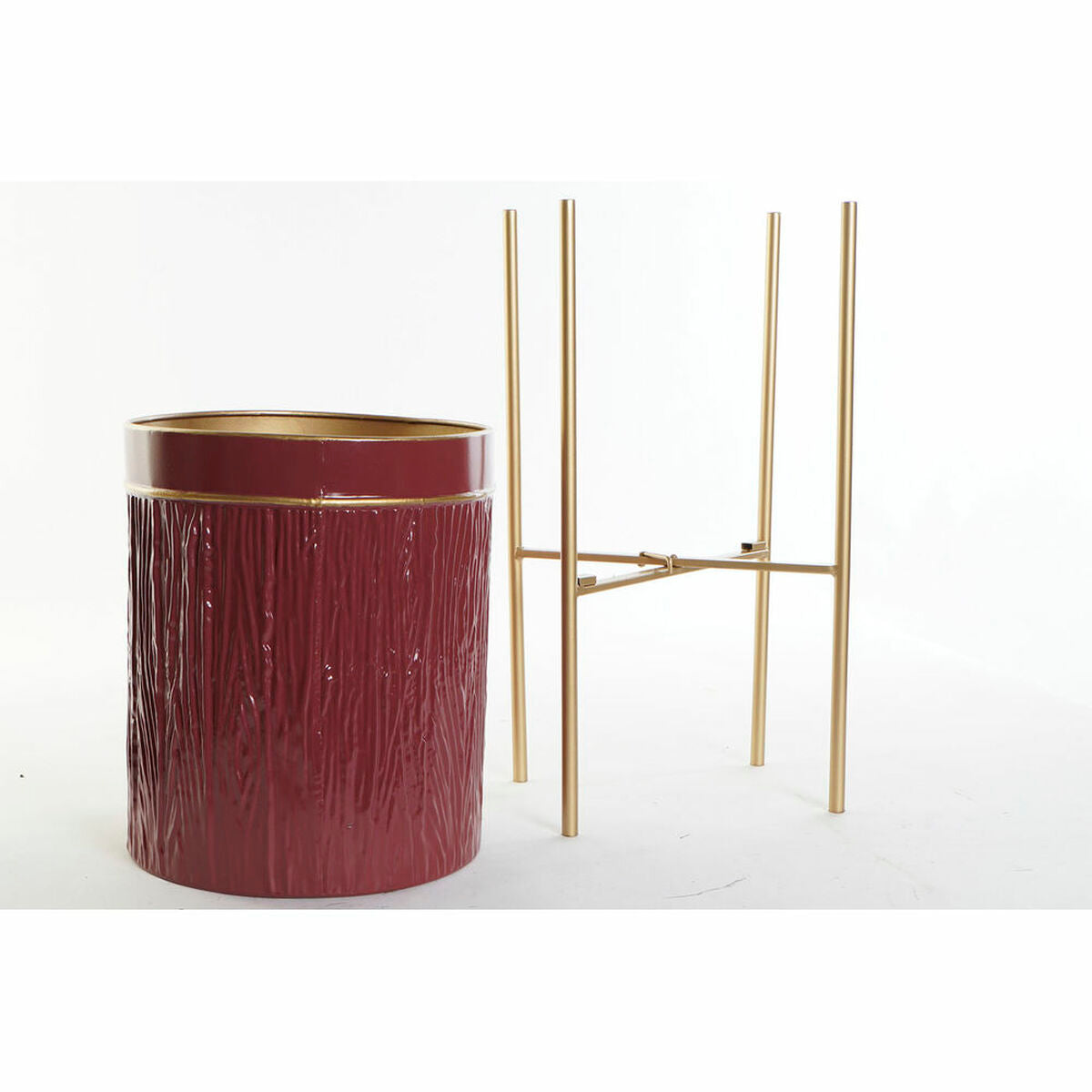 Vaso DKD Home Decor 30 x 30 x 53,5 cm Dorato Metallo Rosso Granato Marrone scuro (2 Unità)