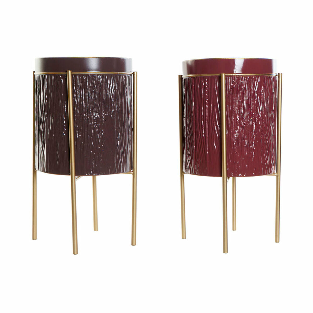 Vaso DKD Home Decor 30 x 30 x 53,5 cm Dorato Metallo Rosso Granato Marrone scuro (2 Unità)