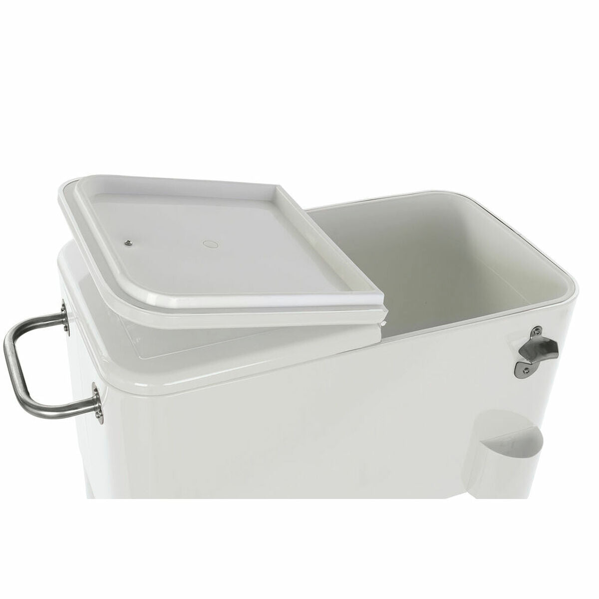 Frigo Portatile DKD Home Decor Bianco Con ruote Acciaio PP (56 L) (74 x 43 x 80 cm)
