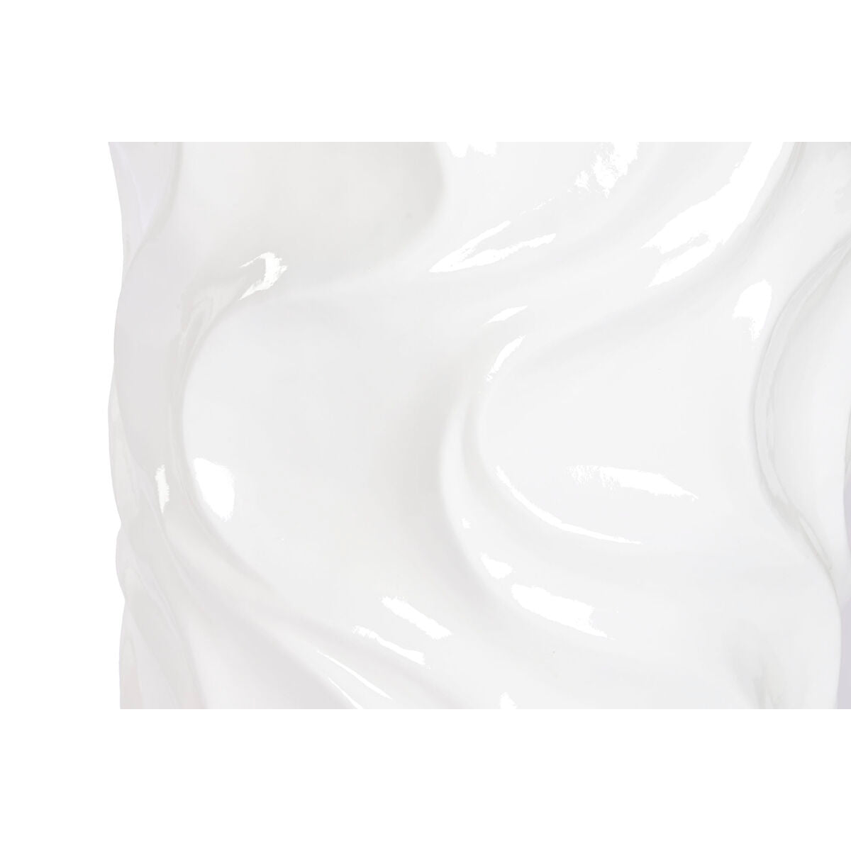 Vaso Home ESPRIT Bianco Fibra di Vetro Onde 40 x 40 x 91 cm