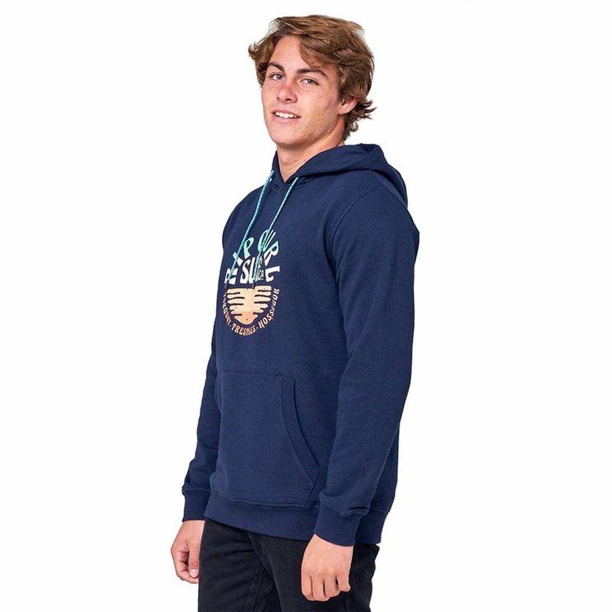 Felpa con Cappuccio Uomo Rip Curl Down The Line Pop Over Blu scuro