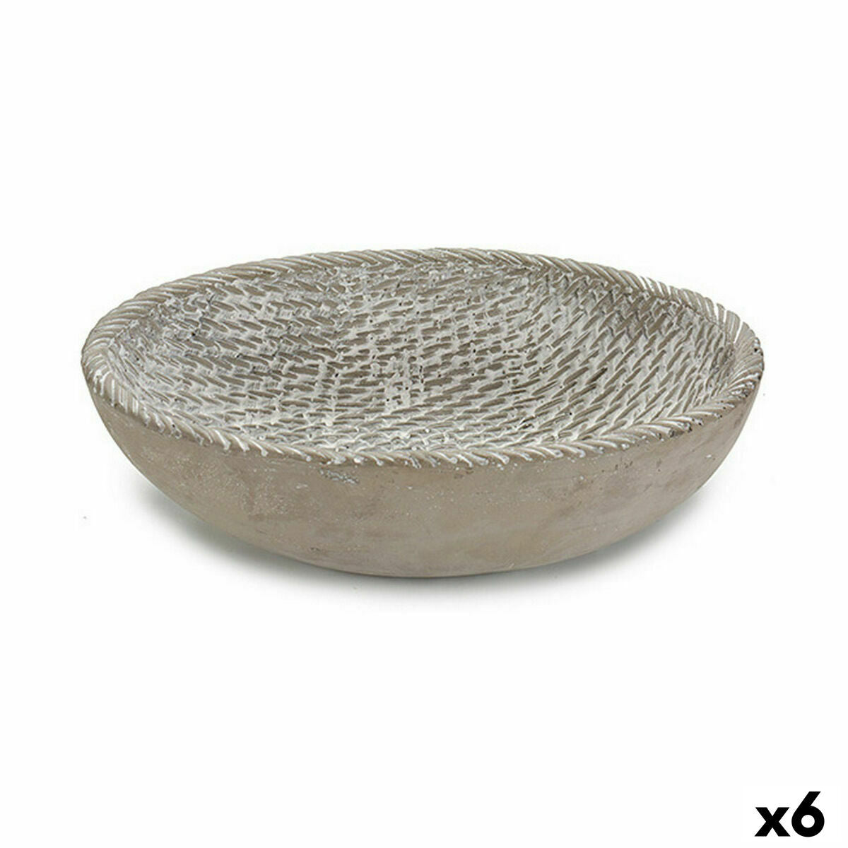 Piatto per Vaso Con rilievo Grigio 25,2 x 6,6 x 18,5 cm (6 Unità)