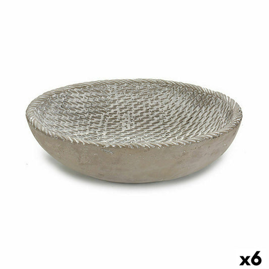 Piatto per Vaso Con rilievo Grigio 25,2 x 6,6 x 18,5 cm (6 Unità)